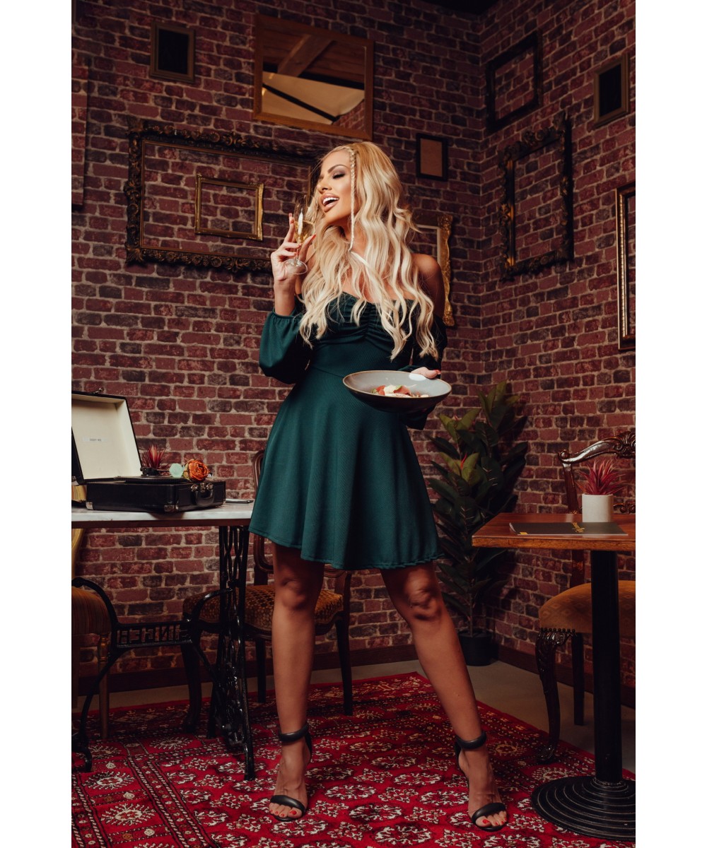 FW // ΜΙΝΙ ΦΟΡΕΜΑ ΡΙΠ ΠΡΑΣΙΝΟ  (cod: 23611)