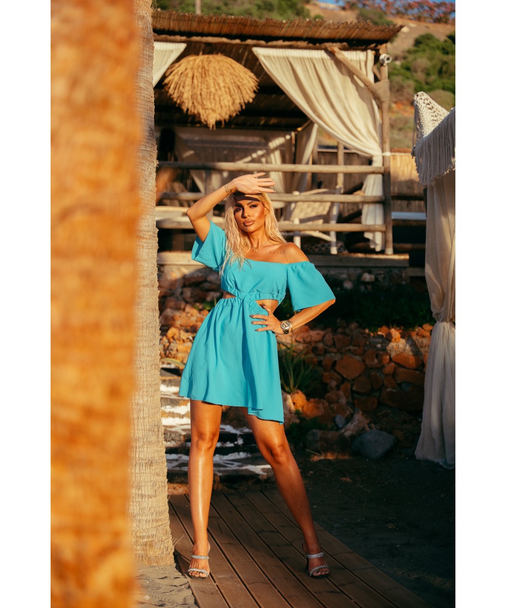 SS // ΦΟΡΕΜΑ ΚΙΤΡΙΝΟ OFF SHOULDER SIDE CUT OUT 