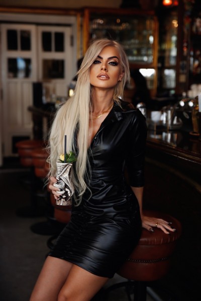 FW // ΦΟΡΕΜΑ ΔΕΡΜΑΤΙΝΗΣ ΜΕ ΣΟΥΡΕΣ  // LEATHER LOOK DRESS