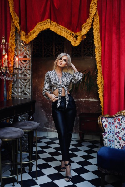 FW // ΠΑΝΤΕΛΟΝΙ ΔΕΡΜΑΤΙΝΗΣ ΜΕ ΖΩΝΗ // LEATHER LOOK PANTS WITH BELT