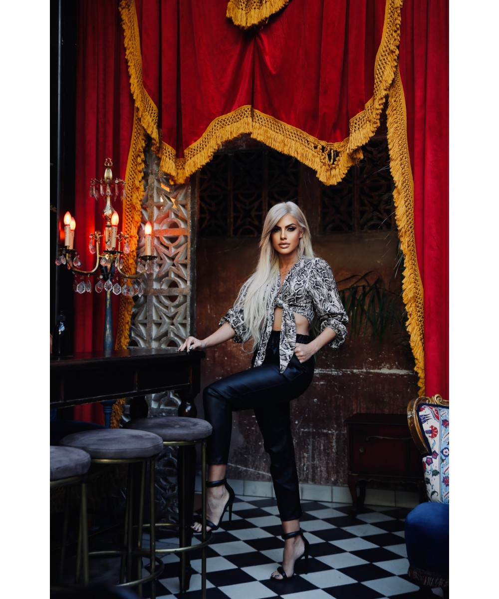 FW // ΠΑΝΤΕΛΟΝΙ ΔΕΡΜΑΤΙΝΗΣ ΜΕ ΖΩΝΗ // LEATHER LOOK PANTS WITH BELT