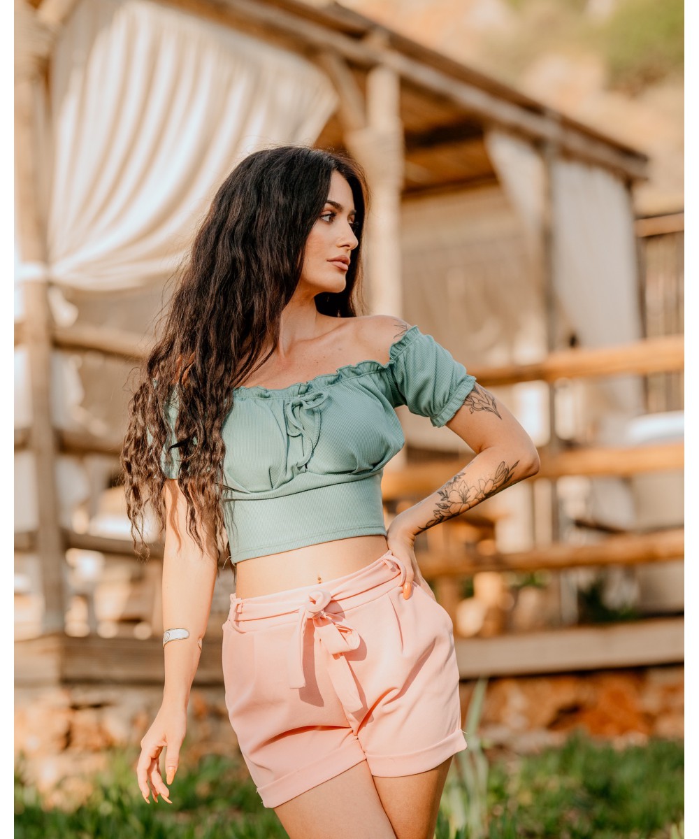 SS // ΤΟΠ ΒΕΡΑΜΑΝ OFF SHOULDER με ΦΙΟΓΚΑΚΙΑ 