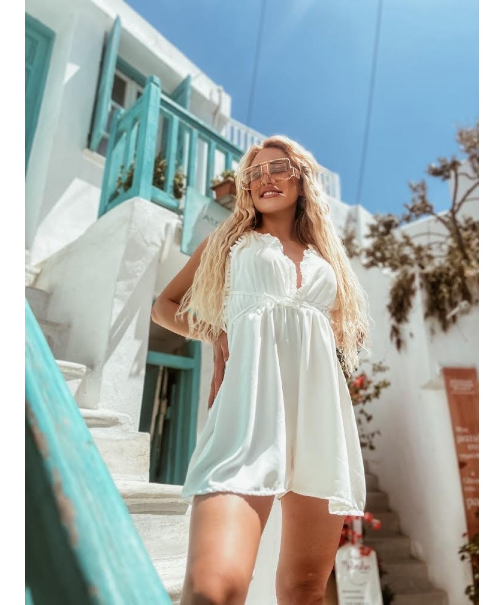 SS// ΟΛΟΣΩΜΟ ΛΕΥΚΟ ΣΟΡΤΣ// WHITE PLAYSUIT 