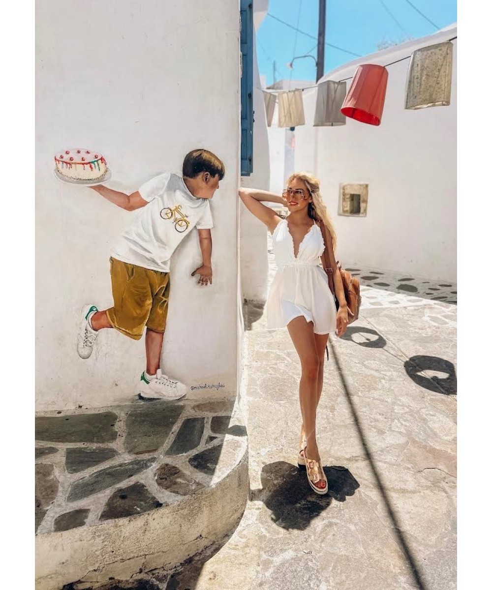 SS// ΟΛΟΣΩΜΟ ΛΕΥΚΟ ΣΟΡΤΣ// WHITE PLAYSUIT 