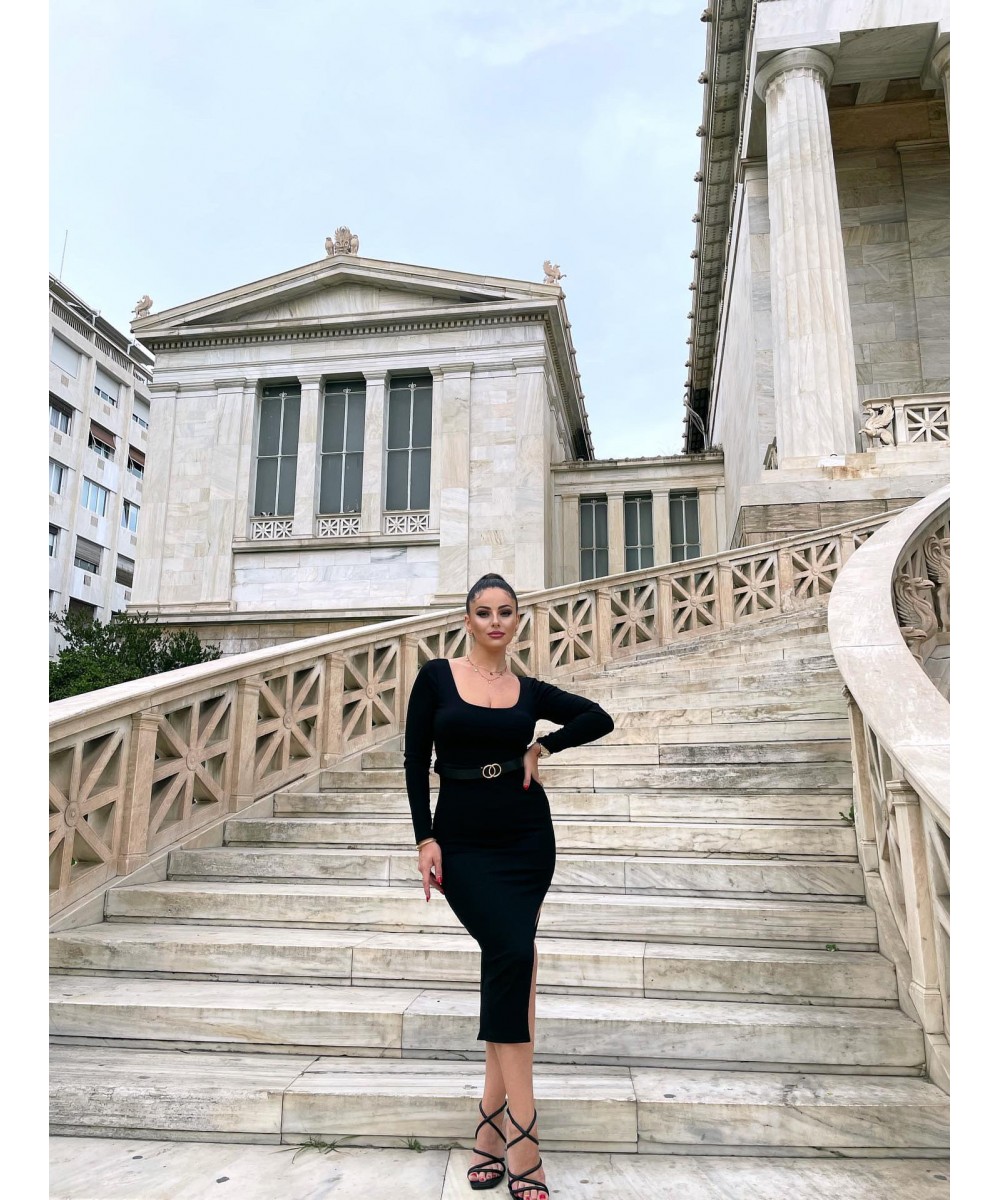 FW // ΜΙΝΤΙ ΦΟΡΕΜΑ ΜΕ ΖΩΝΗ ΚΑΙ ΣΚΙΣΙΜΟ ΣΤΟ ΠΟΔΙ // MIDI DRESS 