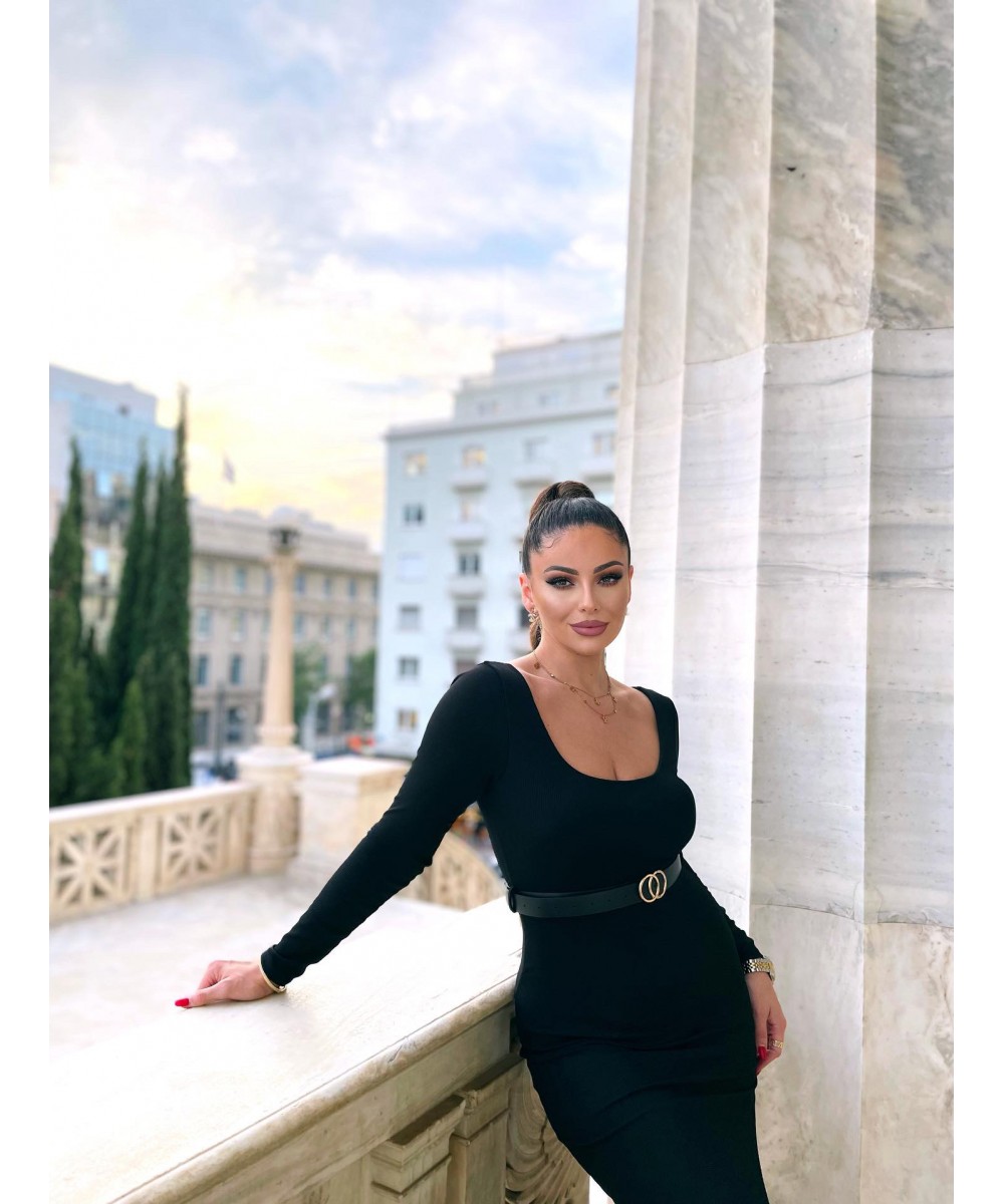 FW // ΜΙΝΤΙ ΦΟΡΕΜΑ ΜΕ ΖΩΝΗ ΚΑΙ ΣΚΙΣΙΜΟ ΣΤΟ ΠΟΔΙ // MIDI DRESS 