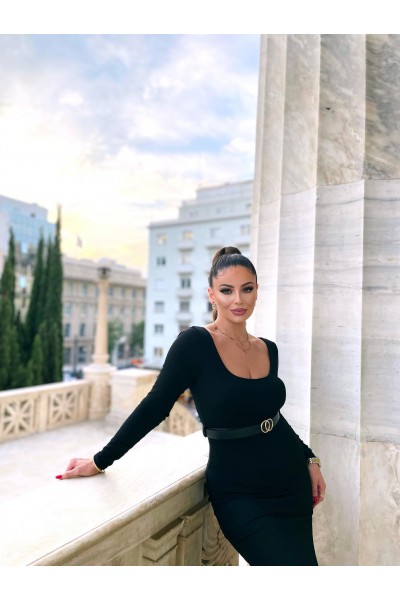 FW // ΜΙΝΤΙ ΦΟΡΕΜΑ ΜΕ ΖΩΝΗ ΚΑΙ ΣΚΙΣΙΜΟ ΣΤΟ ΠΟΔΙ // MIDI DRESS 