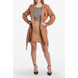 FW // ΠΑΝΩΦΟΡΙ ΣΟΥΕΝΤ ΓΚΡΙ ΜΕ ΖΩΝΗ // SUEDE GREY OVERCOAT WITH BELT