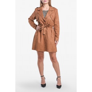 FW // ΠΑΝΩΦΟΡΙ ΣΟΥΕΝΤ ΓΚΡΙ ΜΕ ΖΩΝΗ // SUEDE GREY OVERCOAT WITH BELT