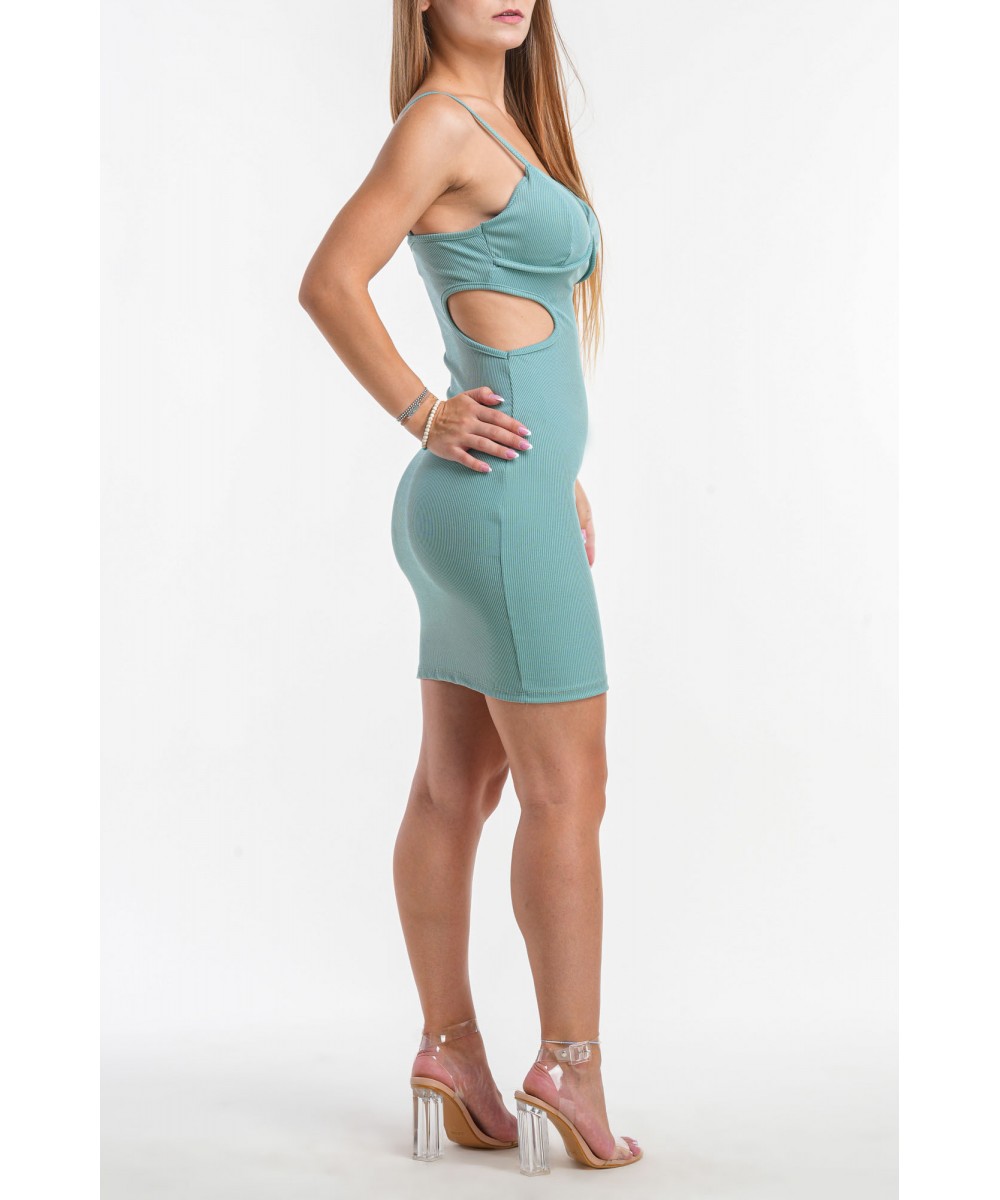 SS // ΦΟΡΕΜΑ ΜΕΝΤΑ ΜΕ ΤΙΡΑΝΤΕΣ CUT OUT SIDE // MINI DRESS