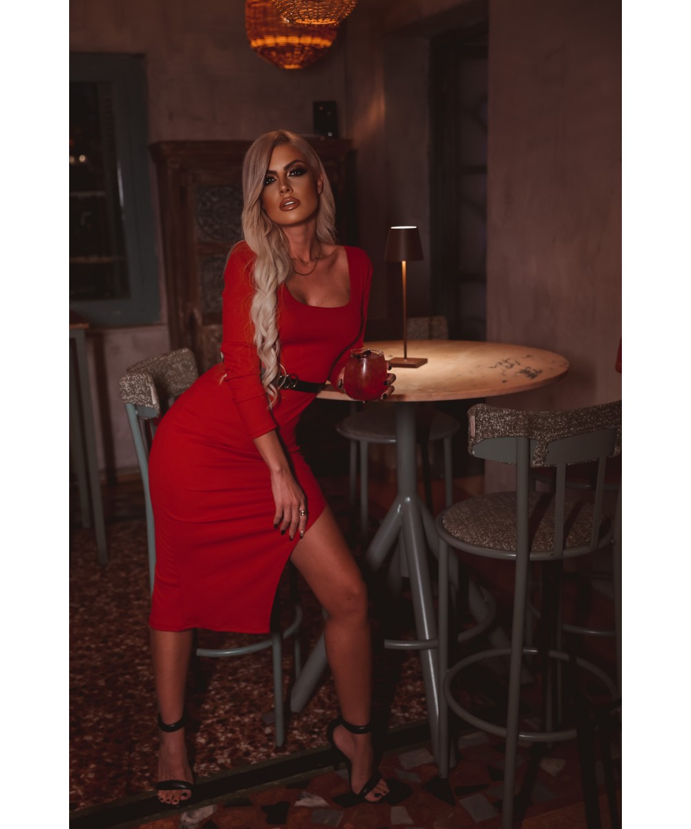 FW // ΜΙΝΤΙ ΦΟΡΕΜΑ ΜΕ ΖΩΝΗ ΚΑΙ ΣΚΙΣΙΜΟ ΣΤΟ ΠΟΔΙ // MIDI DRESS 