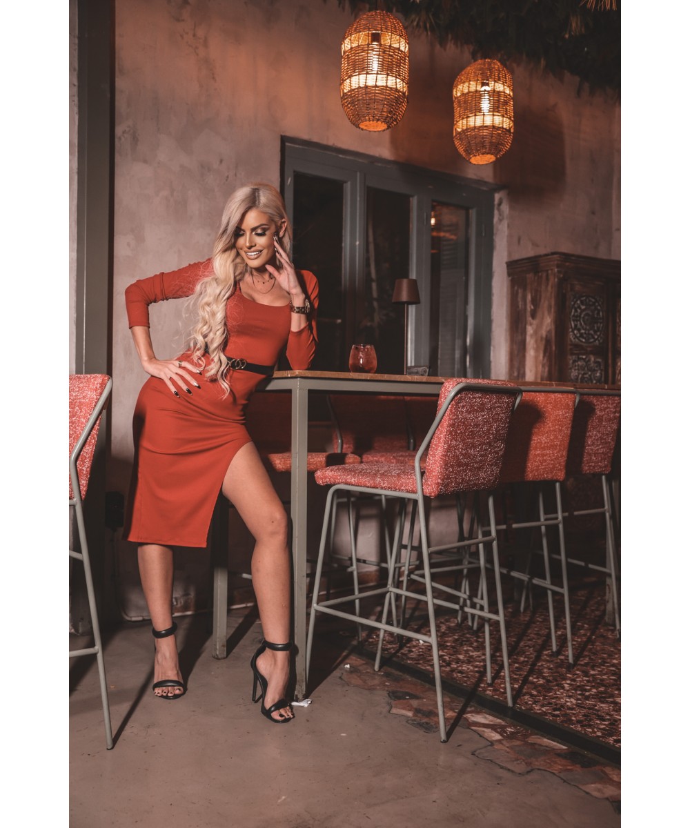 FW // ΜΙΝΤΙ ΦΟΡΕΜΑ ΜΕ ΖΩΝΗ ΚΑΙ ΣΚΙΣΙΜΟ ΣΤΟ ΠΟΔΙ // MIDI DRESS 