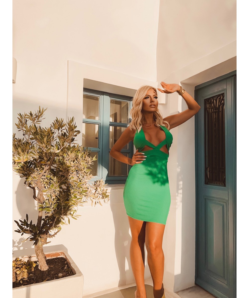 SS // ΦΟΡΕΜΑ ΠΡΑΣΙΝΟ SEXY ΜΕ ΑΝΟΙΓΜΑ ΣΤΟ ΣΤΗΘΟΣ 