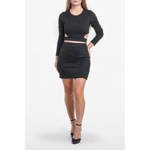 FW // ΣΟΥΕΝΤ ΜΙΝΙ ΦΟΥΣΤΑ  ΨΗΛΟΜΕΣΗ // MINI SUEDE HIGH WAIST SKIRT 